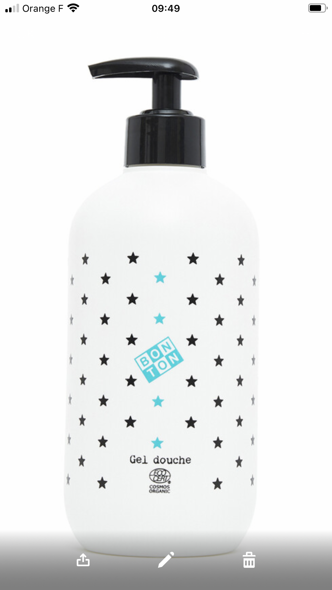 Bonton gel douche bébé