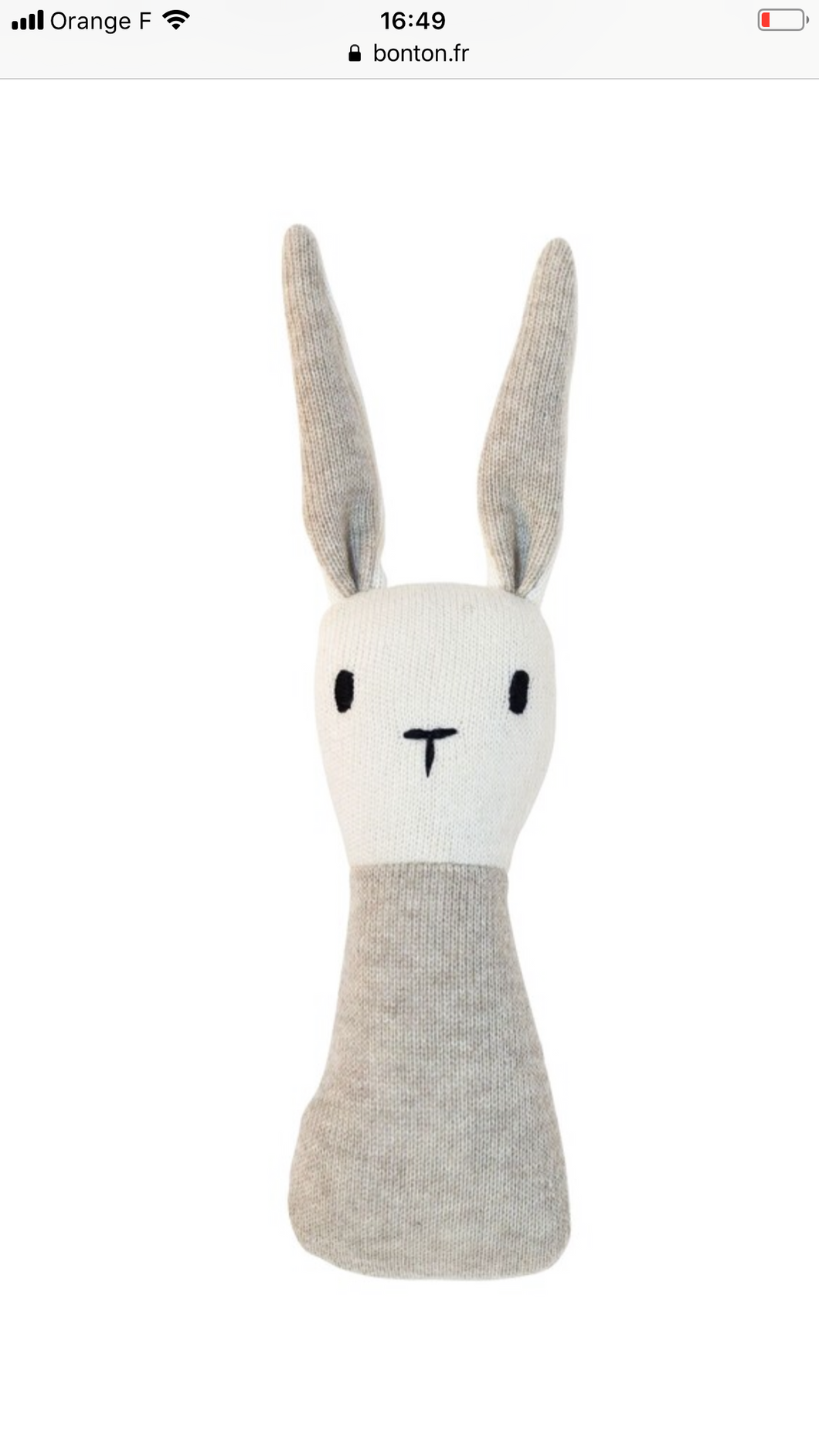 Bonton hochet lapin