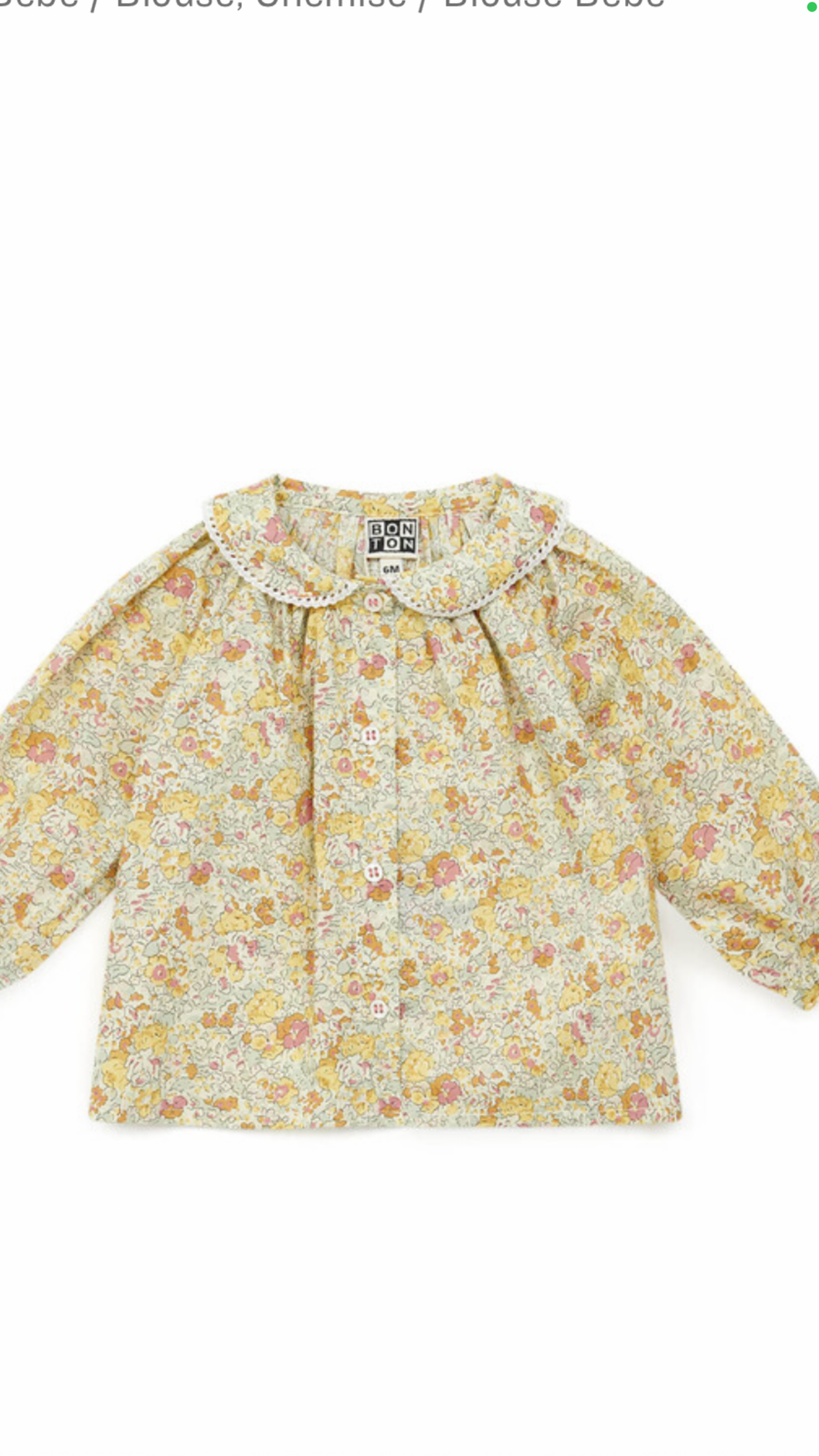 Blouse liberty n90 taille 12 mois