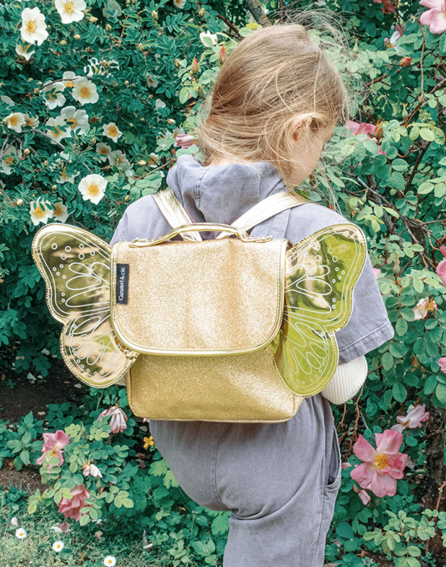 Caramel et compagnie sac papillon or