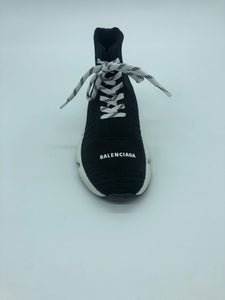 Balenciaga tennis noir semelle blanche a lacets