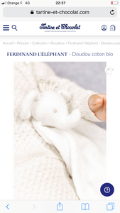 Tartine et chocolat doudou éléphant